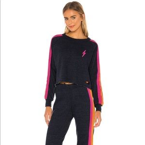 Aviator Nation 5 Stripe in Heather Neon Navy Set